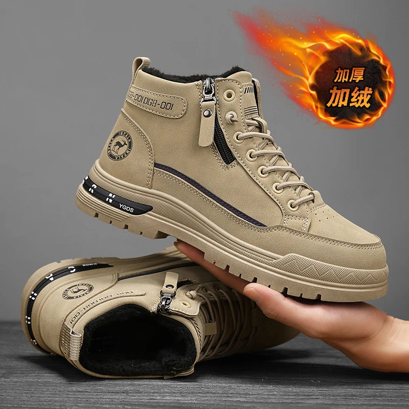 Men's high-top denim boots