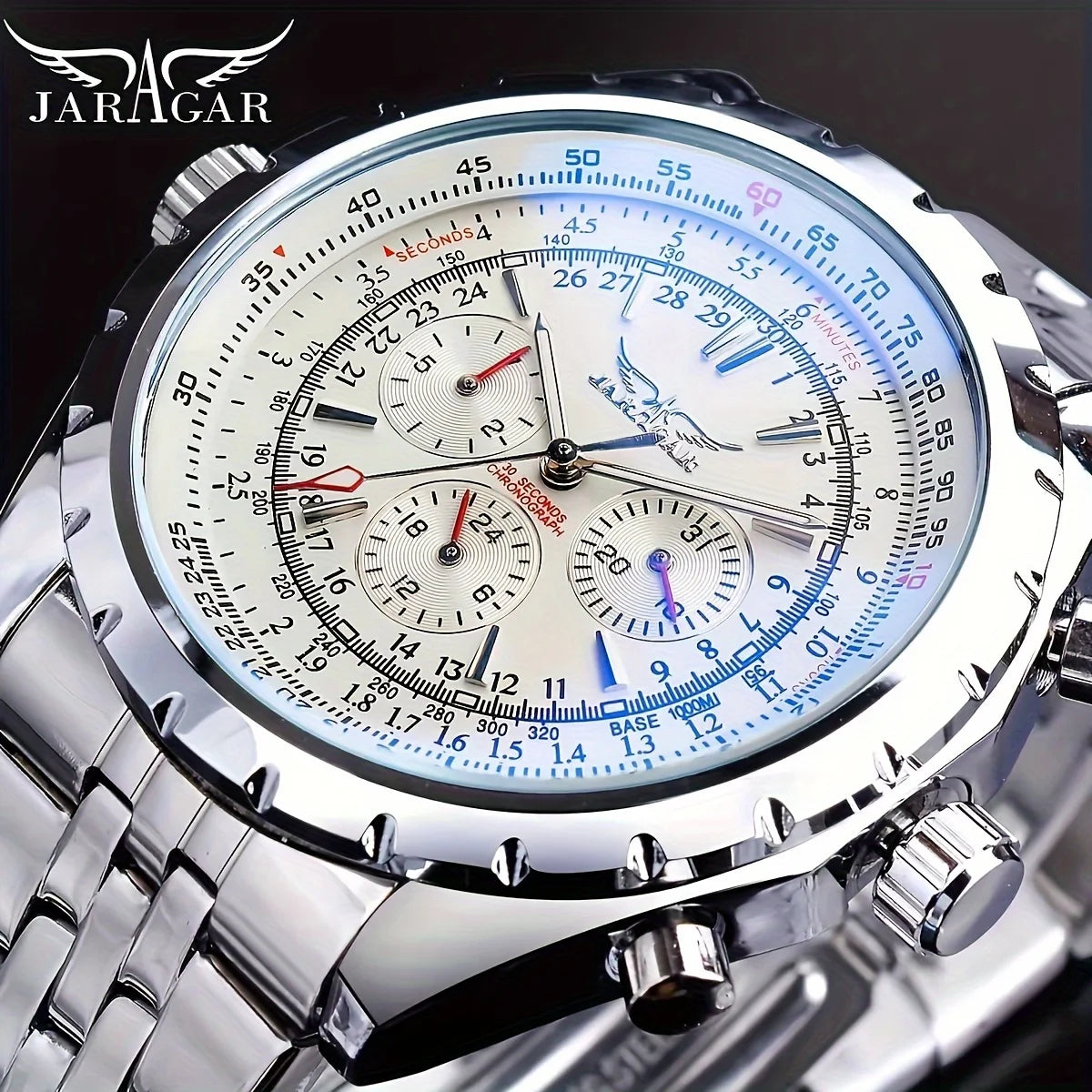 Men's Stainless Steel, with Hollow Design and Large Dial