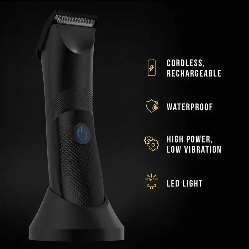 Body Hair Trimmer for Men Electric Groin Hair Trimmer Rechargeable Ball Shaver Groomer Replaceable Ceramic Blade Head Waterproof