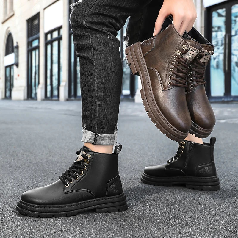 RetroRidge Men's Platform Boots -- 2 strong colors