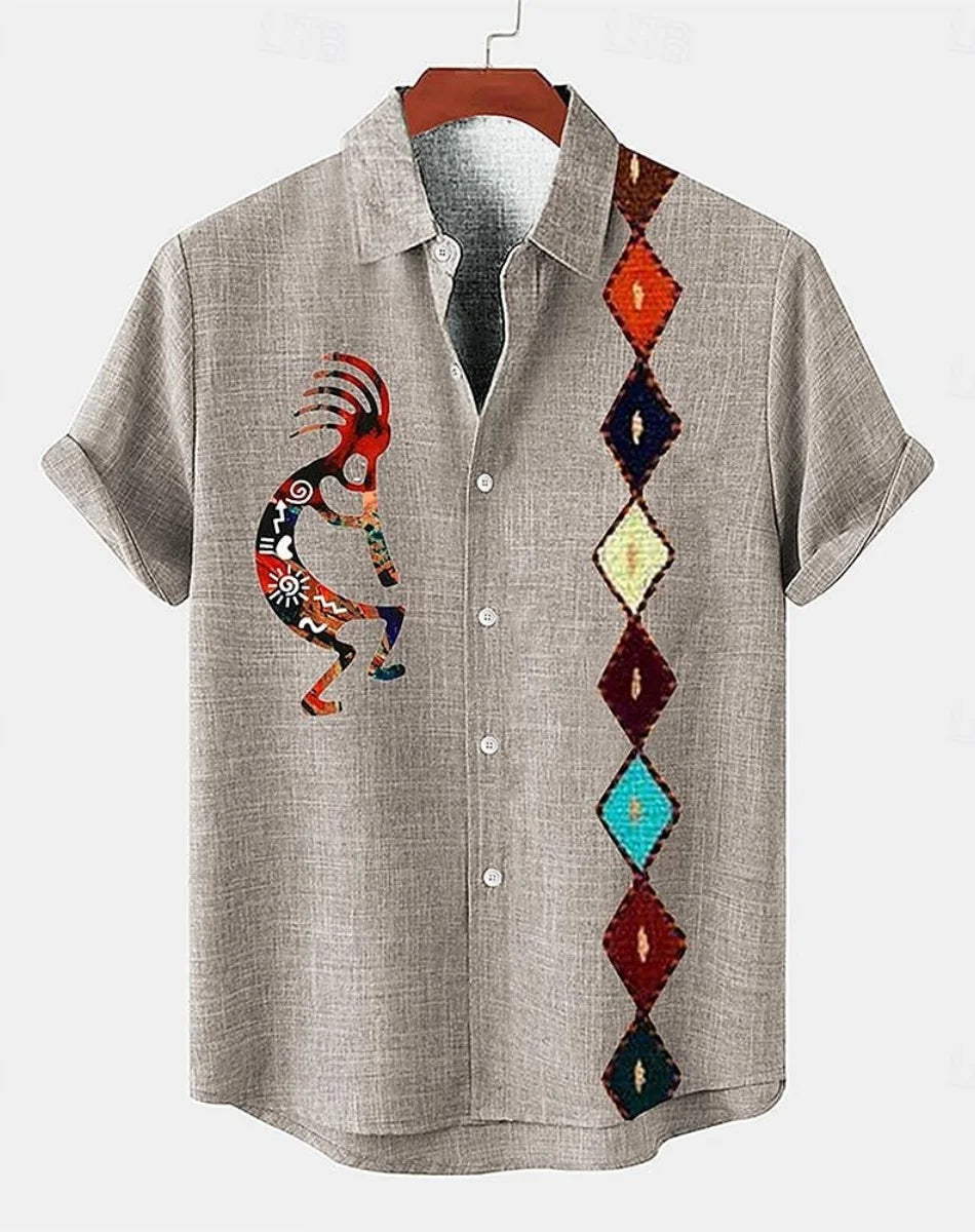 Men's short-sleeved linen shirt
