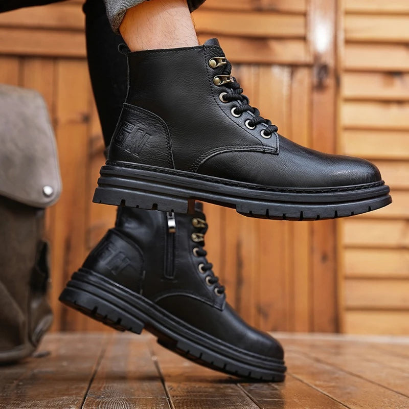 Men's Retro Waterproof Leather Boots