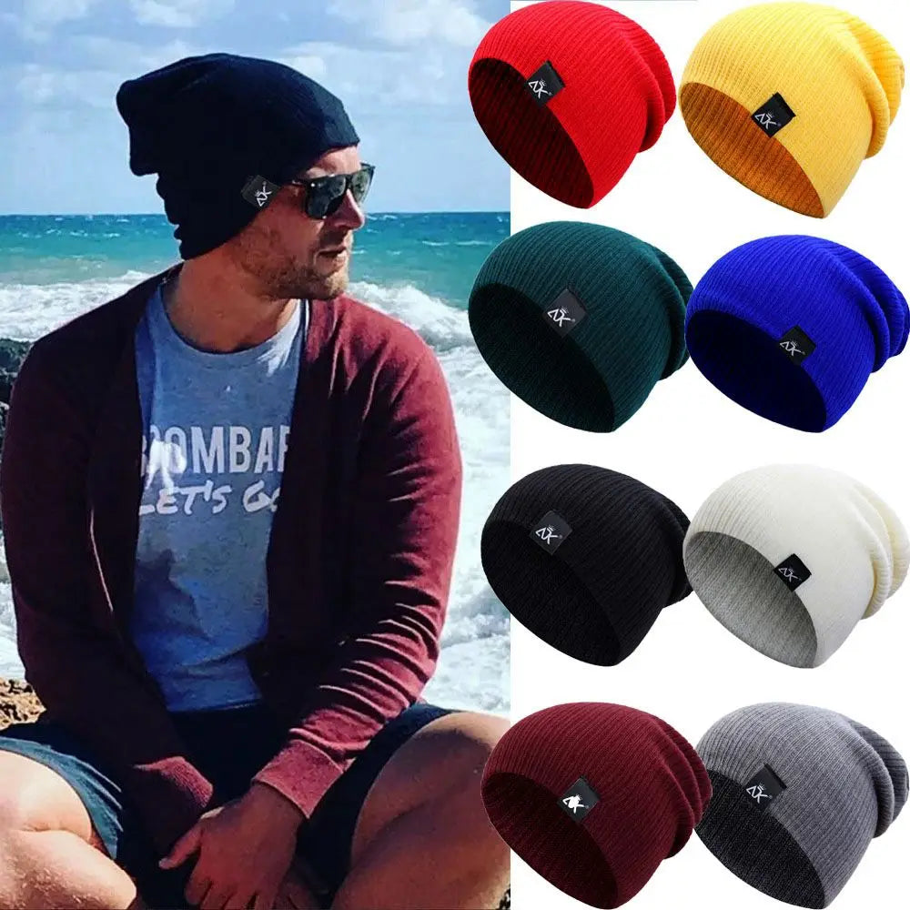 Men Beanies Knitted Solid Hat -- see multiple colors!