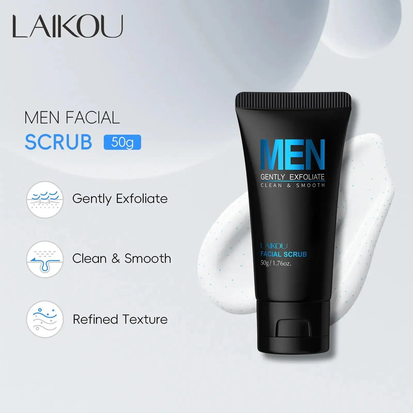 Men Facial Scrub Deep Cleansing Exfoliates Softens Skin Improves Clogged Pores Hydration Formula For Healthy Look 2 In 1