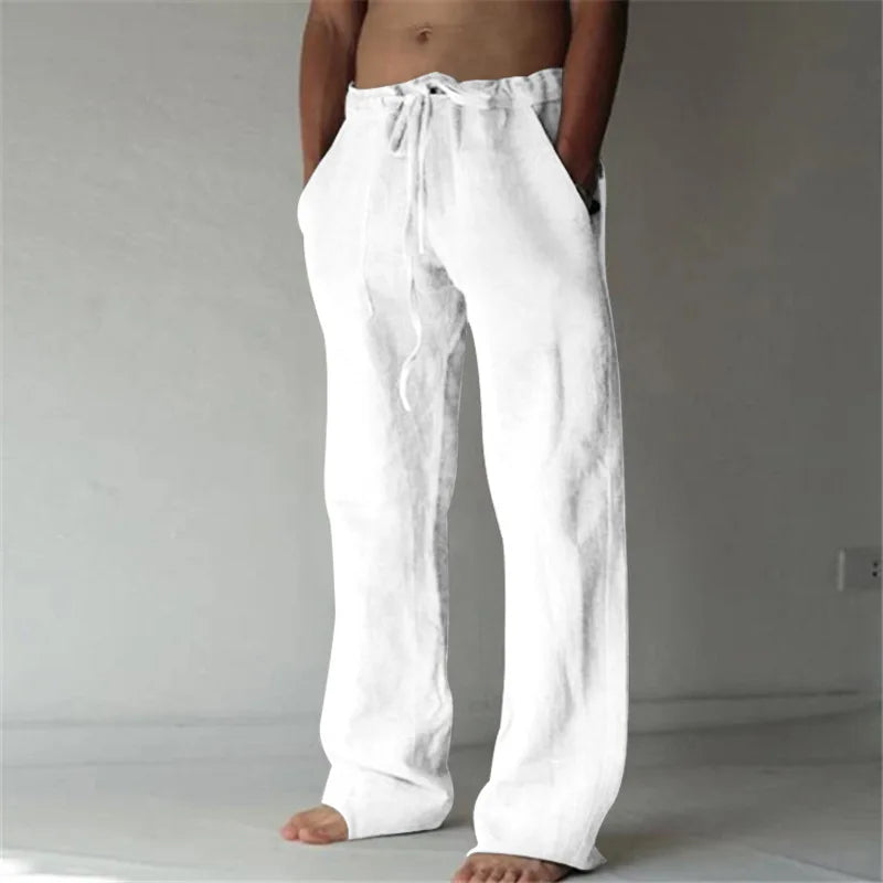 Men's Casual Pants Daily Wear Soft Linen Pants