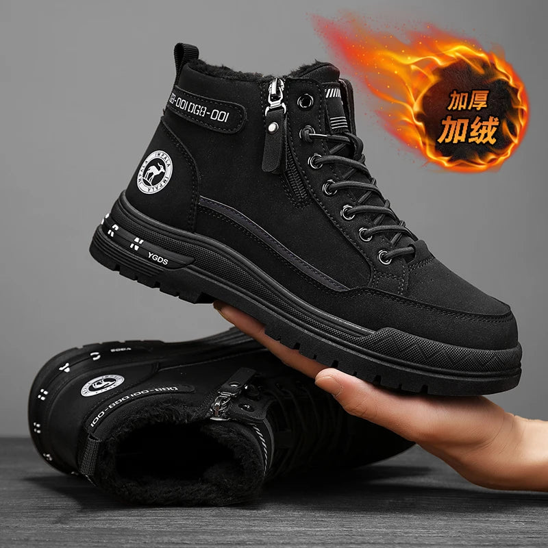 Men's high-top denim boots