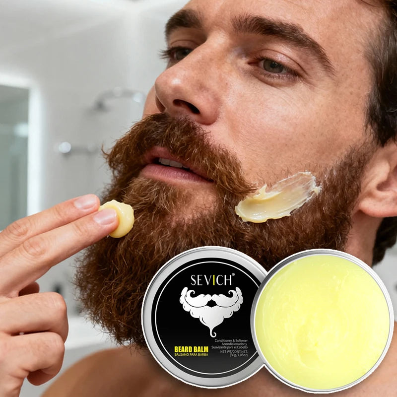 Beard Balm Wax Natural Men's Beard Care Cream Moisturizing Grooming Cream Beard Care Balm Oil Beard Styling Mustache Skin Care