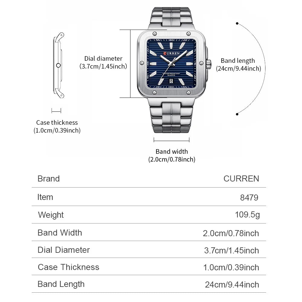 EdgeTime Men’s Square Timepiece