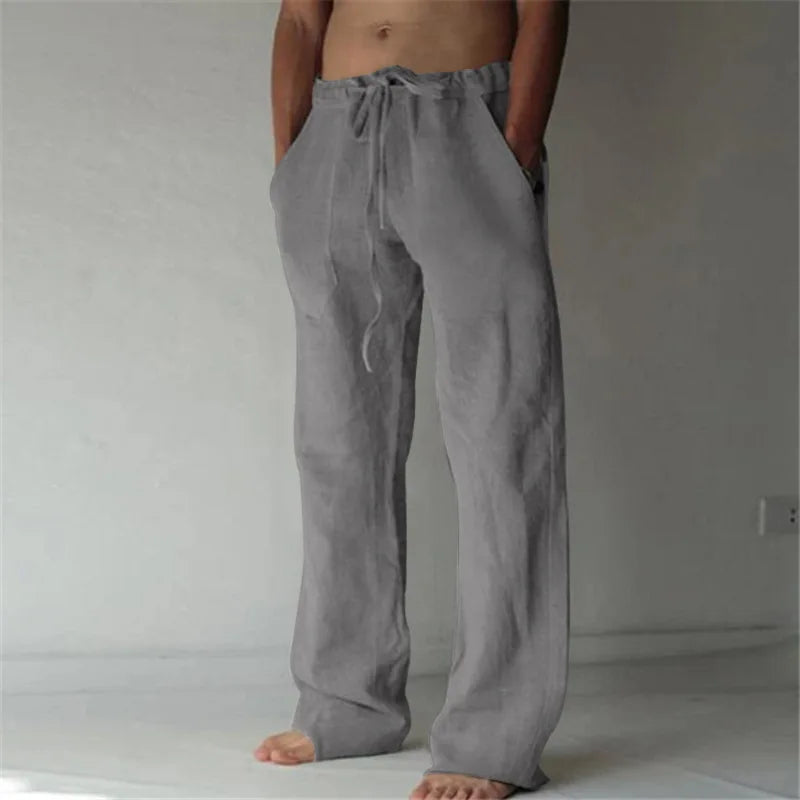Men's Casual Pants Daily Wear Soft Linen Pants