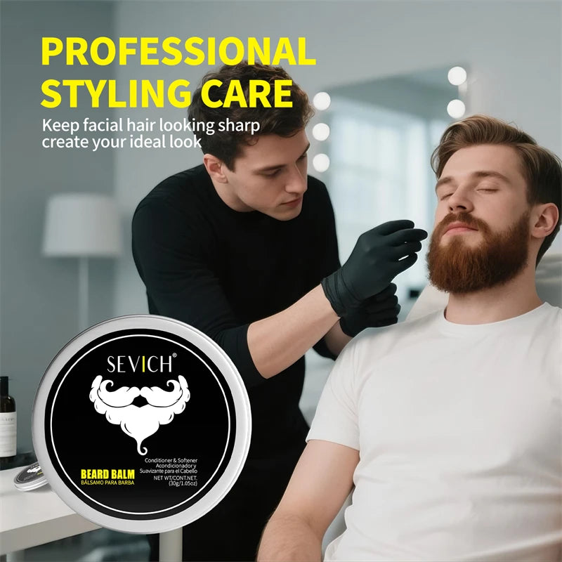 Beard Balm Wax Natural Men's Beard Care Cream Moisturizing Grooming Cream Beard Care Balm Oil Beard Styling Mustache Skin Care