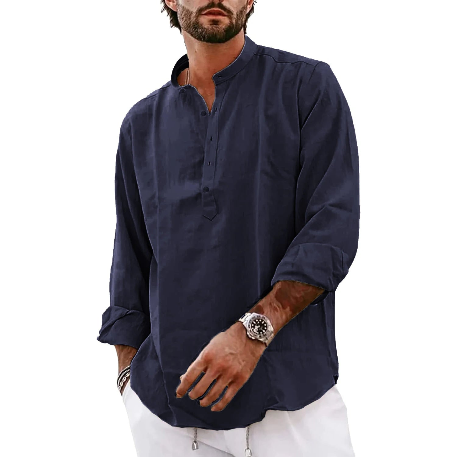 LinenEase Men’s Cotton-Linen Polo
