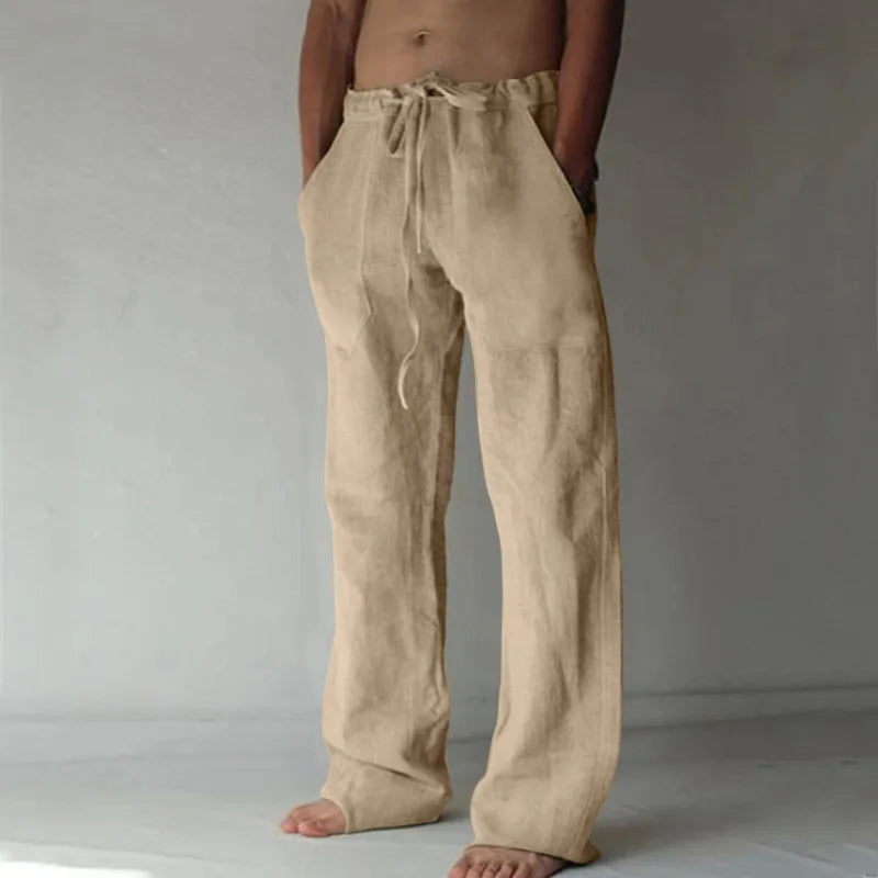 Men's Casual Pants Daily Wear Soft Linen Pants