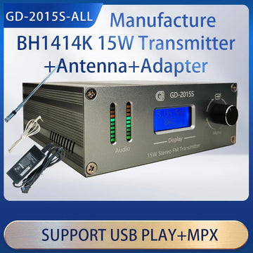 FM-передатчик 15 Вт Radio Station frequency：76-96MHz transmitter+antenna+adapter