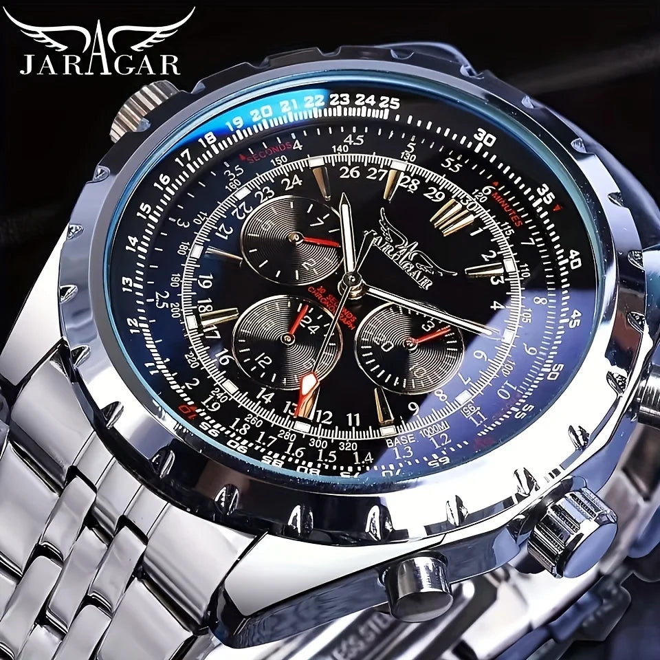 Men's Stainless Steel, with Hollow Design and Large Dial