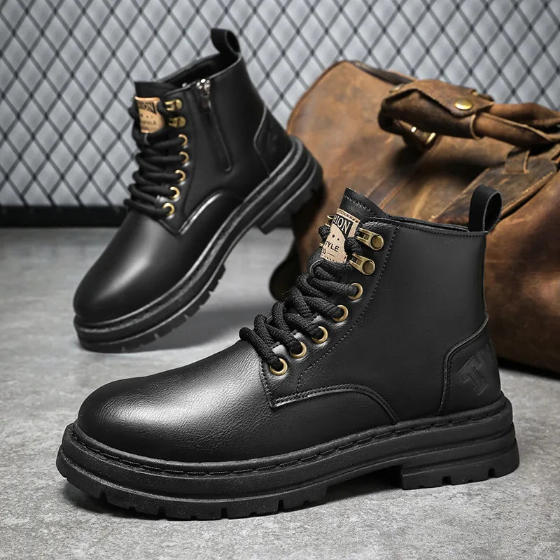 Men's Retro Waterproof Leather Boots