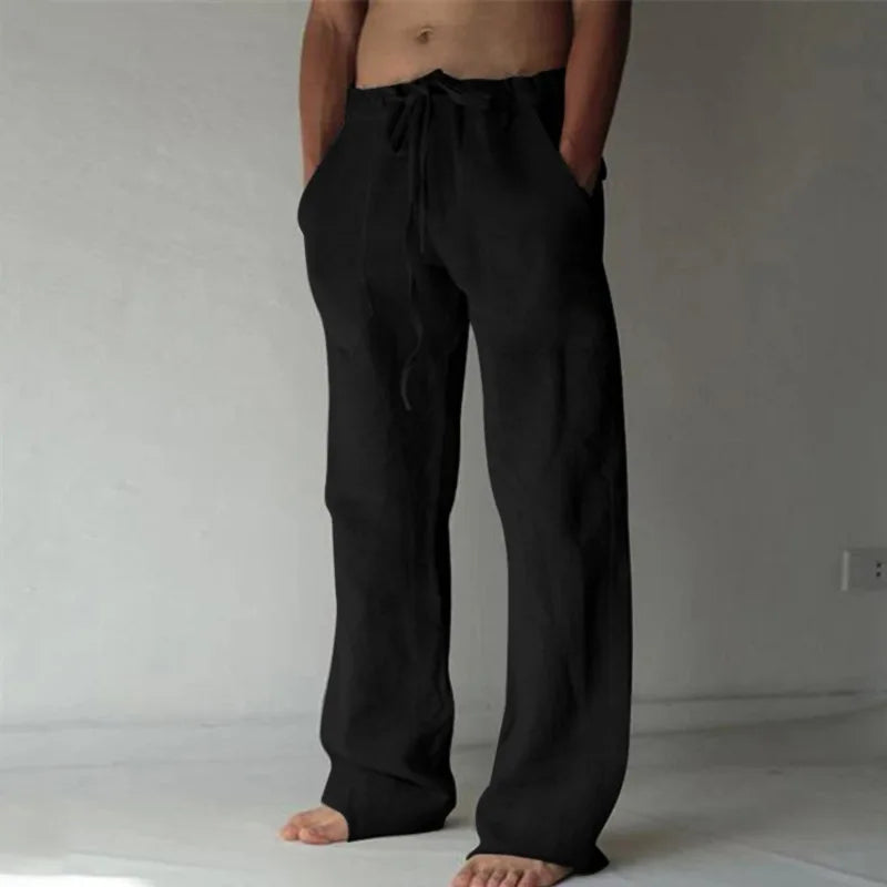 Men's Casual Pants Daily Wear Soft Linen Pants