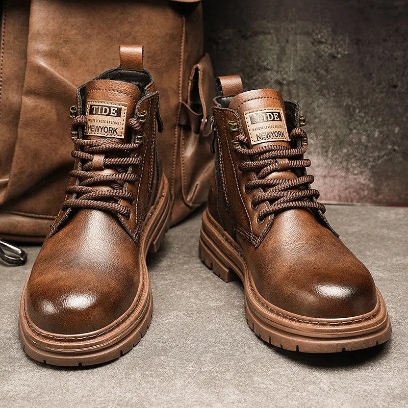 Men's Retro Waterproof Leather Boots