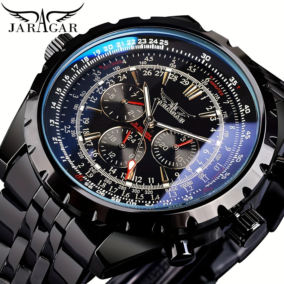 Men's Stainless Steel, with Hollow Design and Large Dial