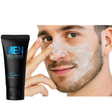 Men Facial Scrub Deep Cleansing Exfoliates Softens Skin Improves Clogged Pores Hydration Formula For Healthy Look 2 In 1