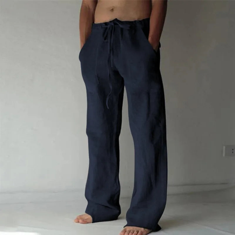 Men's Casual Pants Daily Wear Soft Linen Pants