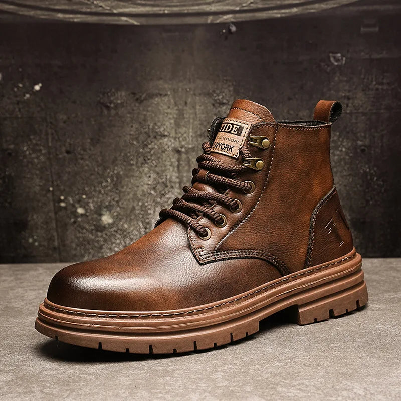 Men's Retro Waterproof Leather Boots