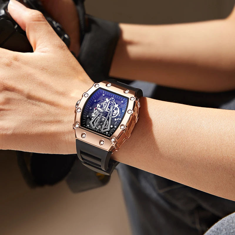 Men's Quartz Waterproof Sport Square Luminous Watch