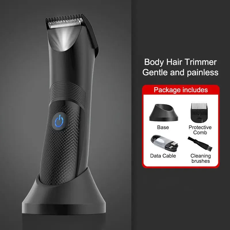 Body Hair Trimmer for Men Electric Groin Hair Trimmer Rechargeable Ball Shaver Groomer Replaceable Ceramic Blade Head Waterproof
