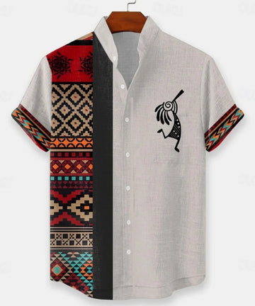 Men's short-sleeved linen shirt