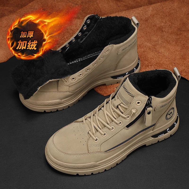 Men's high-top denim boots