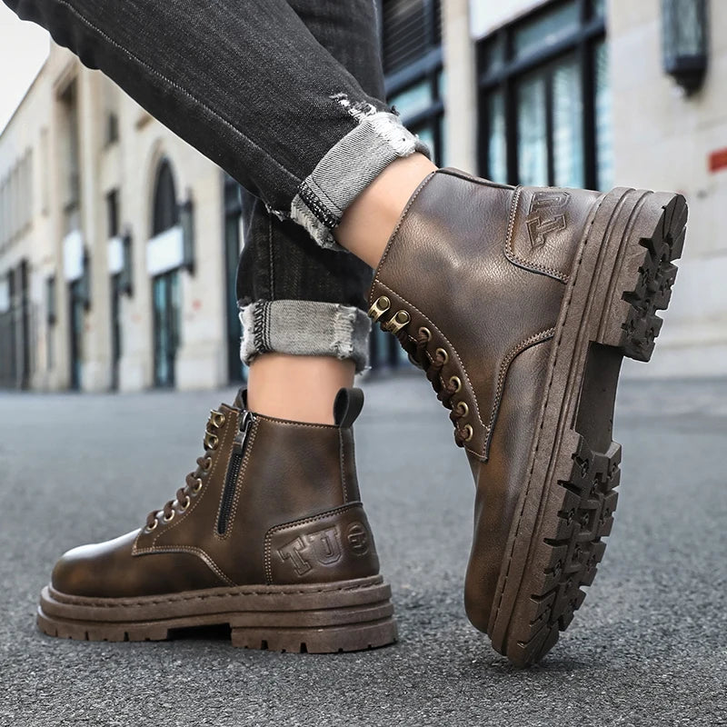 RetroRidge Men's Platform Boots -- 2 strong colors