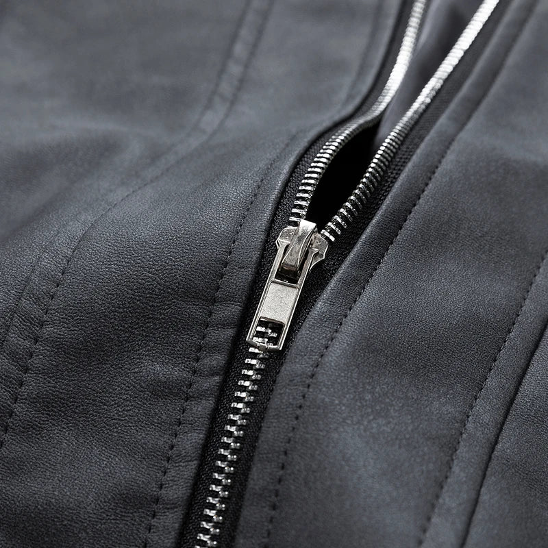 Men Jacket PU Leather 2025 Spring Windbreaker Trench Oversize 6XL 7XL 8XL Plus Size Waterproof Stand Collar Brand Loose Coats