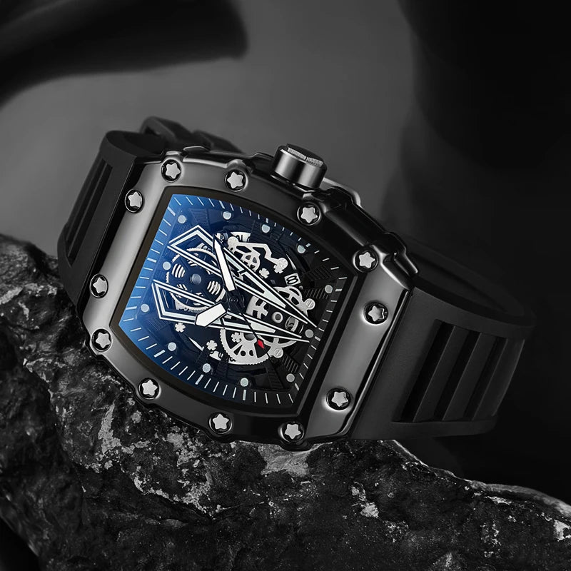 Men's Quartz Waterproof Sport Square Luminous Watch