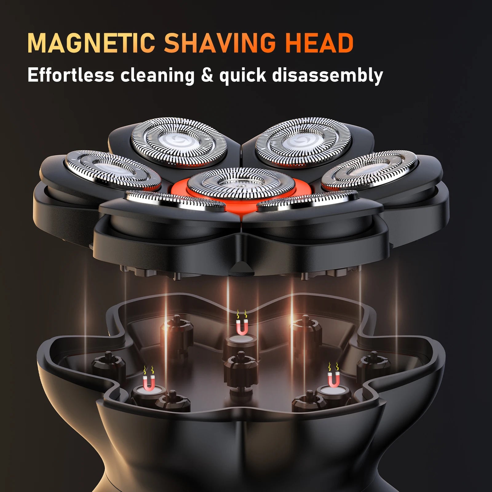 MAXGROOM 7D Head Shavers for Bald Men Wet/Dry Electric Shaver Hair Trimmer USB Rechargeable LED Display Waterproof Beard Trimmer
