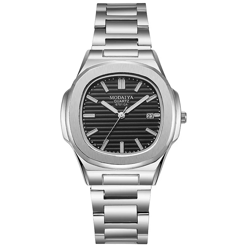 Men Quartz Automatic Date Stainless Steel Sport Chronograph