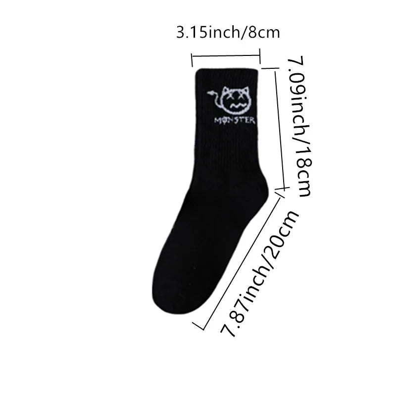 10 pairs of men's sports socks Ghost face graffiti