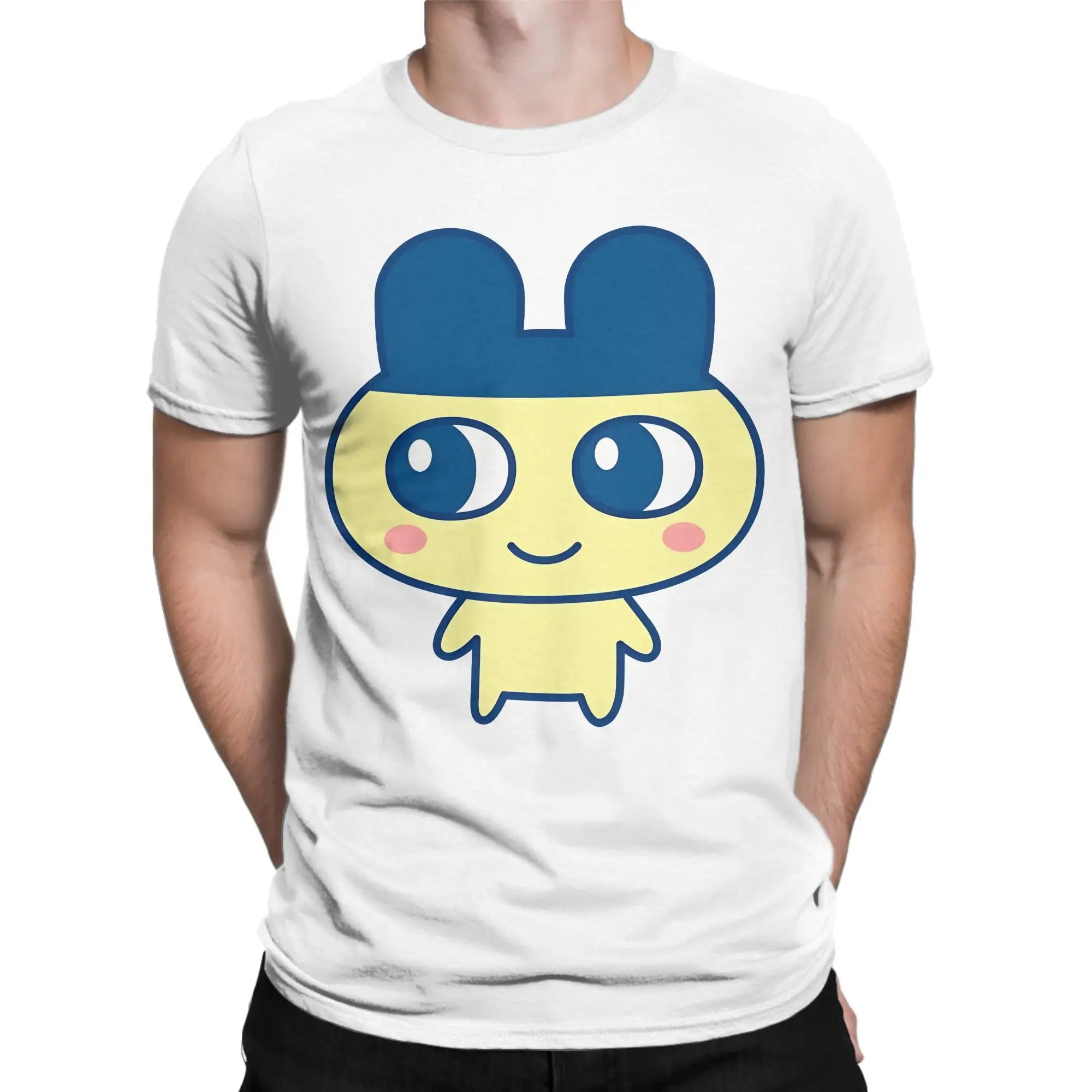 Men Tamagotchi Mametchi Fashion Cotton Tee Shirt Short