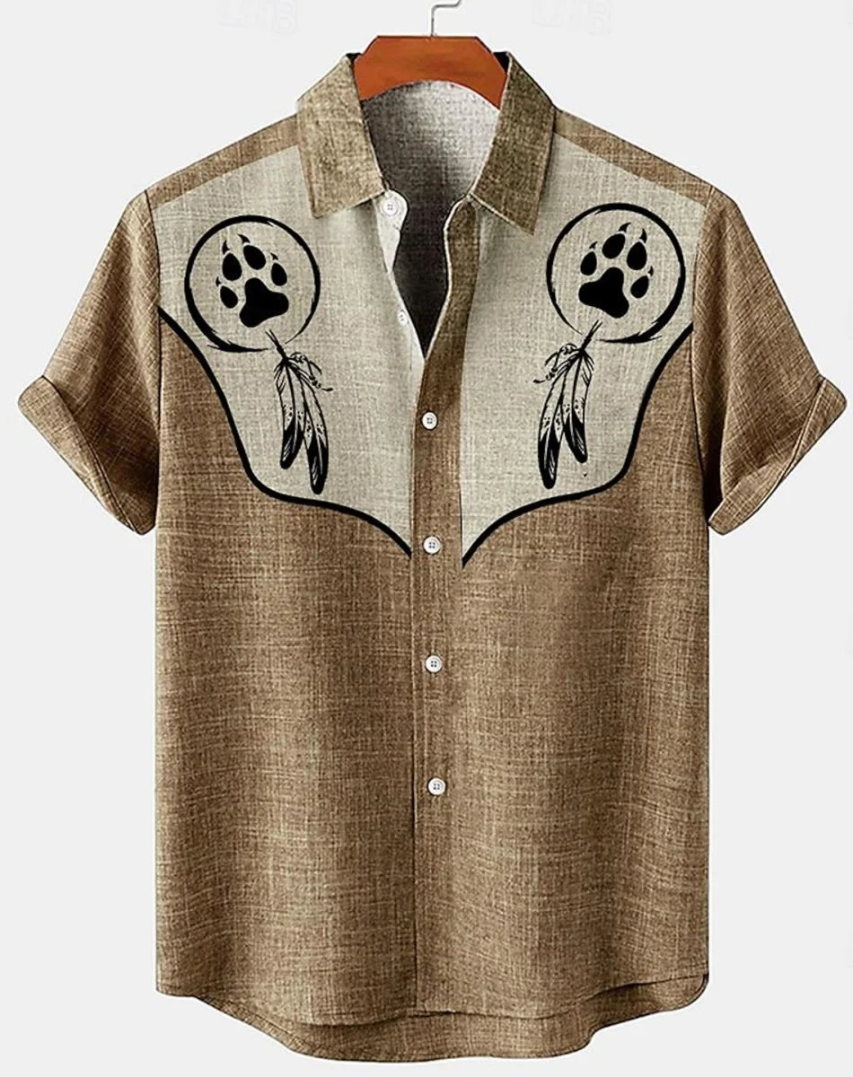 Men's short-sleeved linen shirt