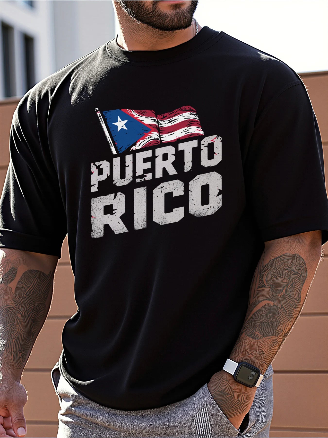 Men's 100% Cotton Summer Puerto Rico T-shirt