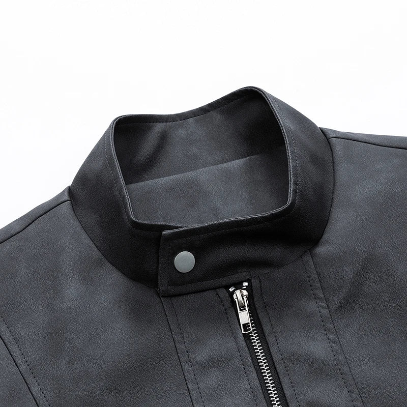 Men Jacket PU Leather 2025 Spring Windbreaker Trench Oversize 6XL 7XL 8XL Plus Size Waterproof Stand Collar Brand Loose Coats
