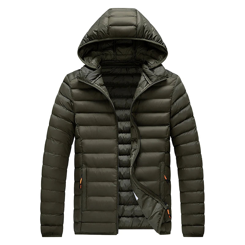 men's puffer jacket with hood